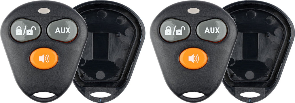  [AUSTRALIA] - KeylessOption Keyless Entry Remote Control Starter Car Key Fob Case Shell Outer Cover 2 Button Pads For Viper Aftermarket Alarm (Pack of 2)