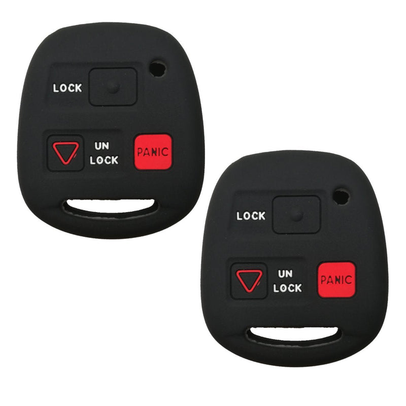  [AUSTRALIA] - 2Pcs Coolbestda Rubber Key Fob Remote Cover Case Protector Keyless Entry for Toyota Land Cruiser FJ Cruiser Lexus Es300 Gs300 Gs400 Gs430 Gx470 Is300 Ls400 Ls430 Lx470 Rx300 Rx330 Rx350 Rx400h Sc300 2Pcs Black