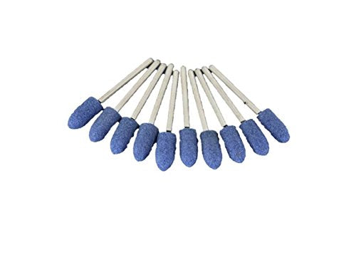  [AUSTRALIA] - TEMO 10 pc 8 mm (5/16 Inch) Bullet Blue Mounted Stone Point Grinding Abrasive Set 1/8 Inch (3 mm) Shank Compatible for Dremel and Other Rotary Tools 1/8" Shank Blue Bullet