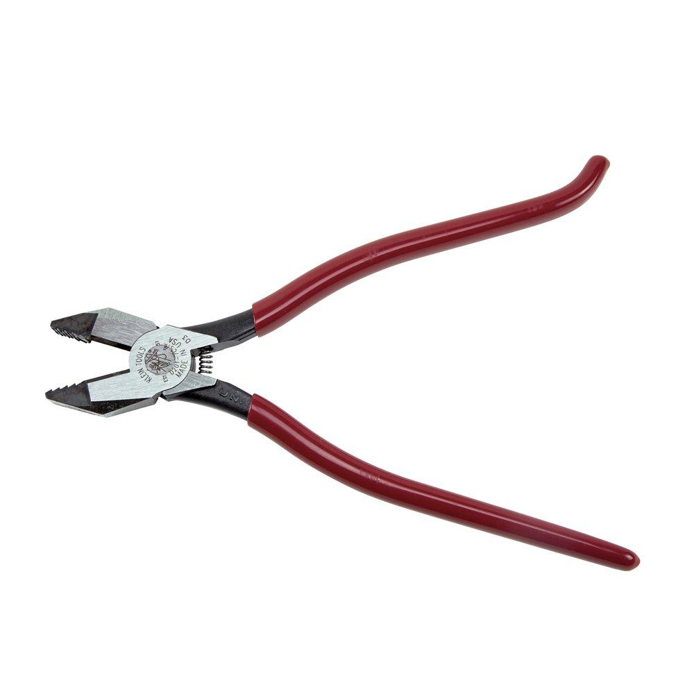  [AUSTRALIA] - Klein Tools D201-7CSTA Linesman Pliers, Side Cutters with Spring Loaded Action, Ironworker Pliers have Aggressive Knurl and Tempered Handles