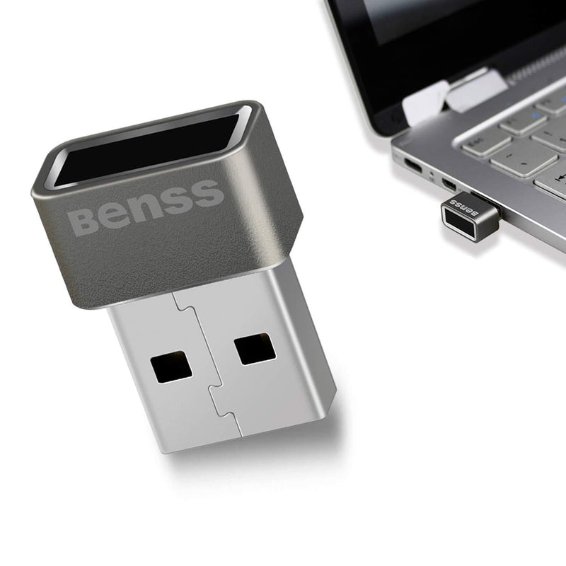  [AUSTRALIA] - USB Fingerprint Reader for Windows 10 Hello, Benss Fingerprint Scanner for Laptop, 0.05s Login Windows & PasswordFree Gray