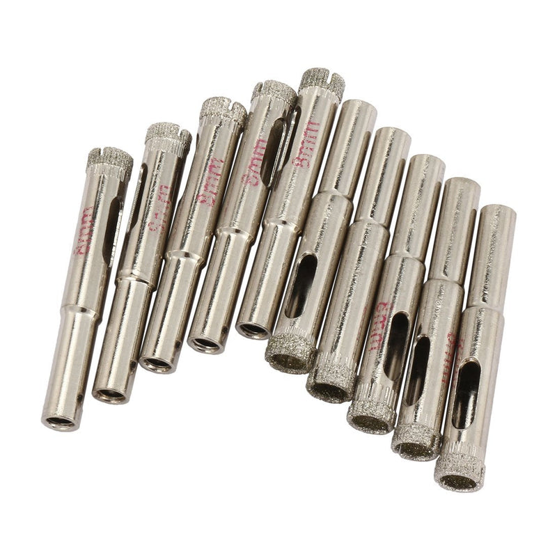 uxcell 10PCS 8mm Diamond Coated Hole Saw Drill Bits for Glass Ceramic Tile Marble Rock Porcelain - LeoForward Australia