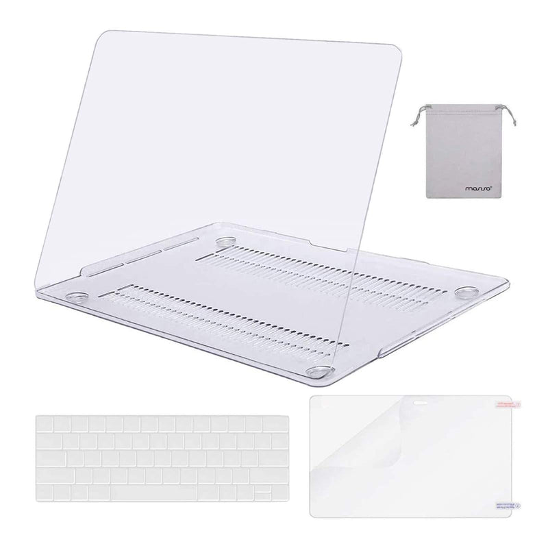  [AUSTRALIA] - MOSISO Compatible with MacBook Pro 13 inch Case 2016-2020 Release A2338 M1 A2289 A2251 A2159 A1989 A1706 A1708, Plastic Hard Shell Case&Keyboard Cover Skin&Screen Protector&Storage Bag, Crystal Clear