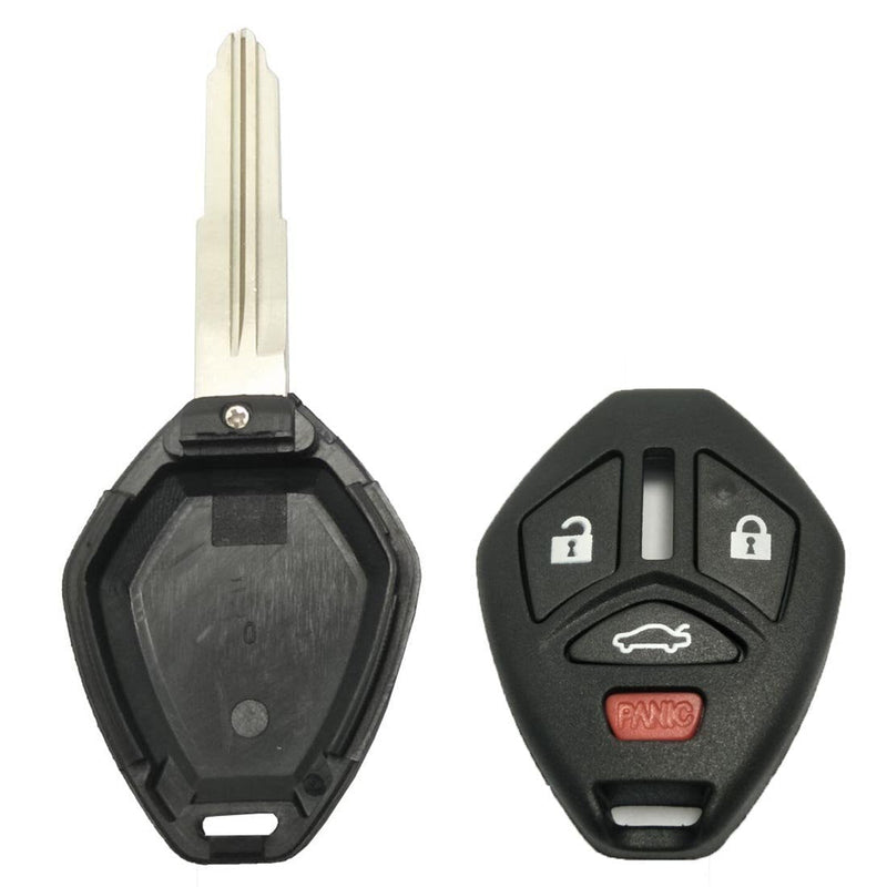 [AUSTRALIA] - Keyless Entry Remote Key Fob Shell Case 4 Buttons Replacement for Mitsubishi Eclipse Lancer Endeavor Galant Outlander with Uncut Blade (Black) Black