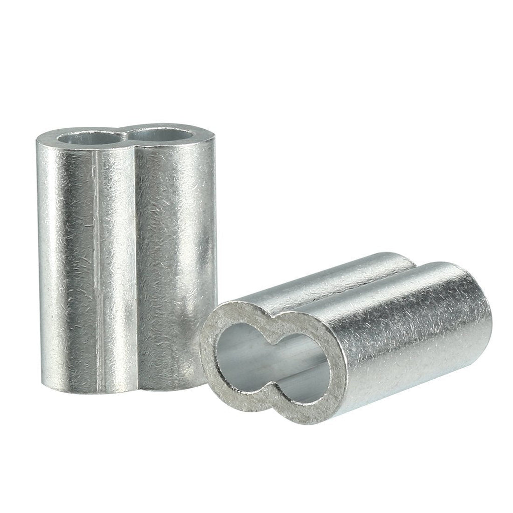 uxcell Aluminum Crimping Loop Sleeve Double Barrel for 5/16"-3/8" Wire Rope Pack of 5 - LeoForward Australia