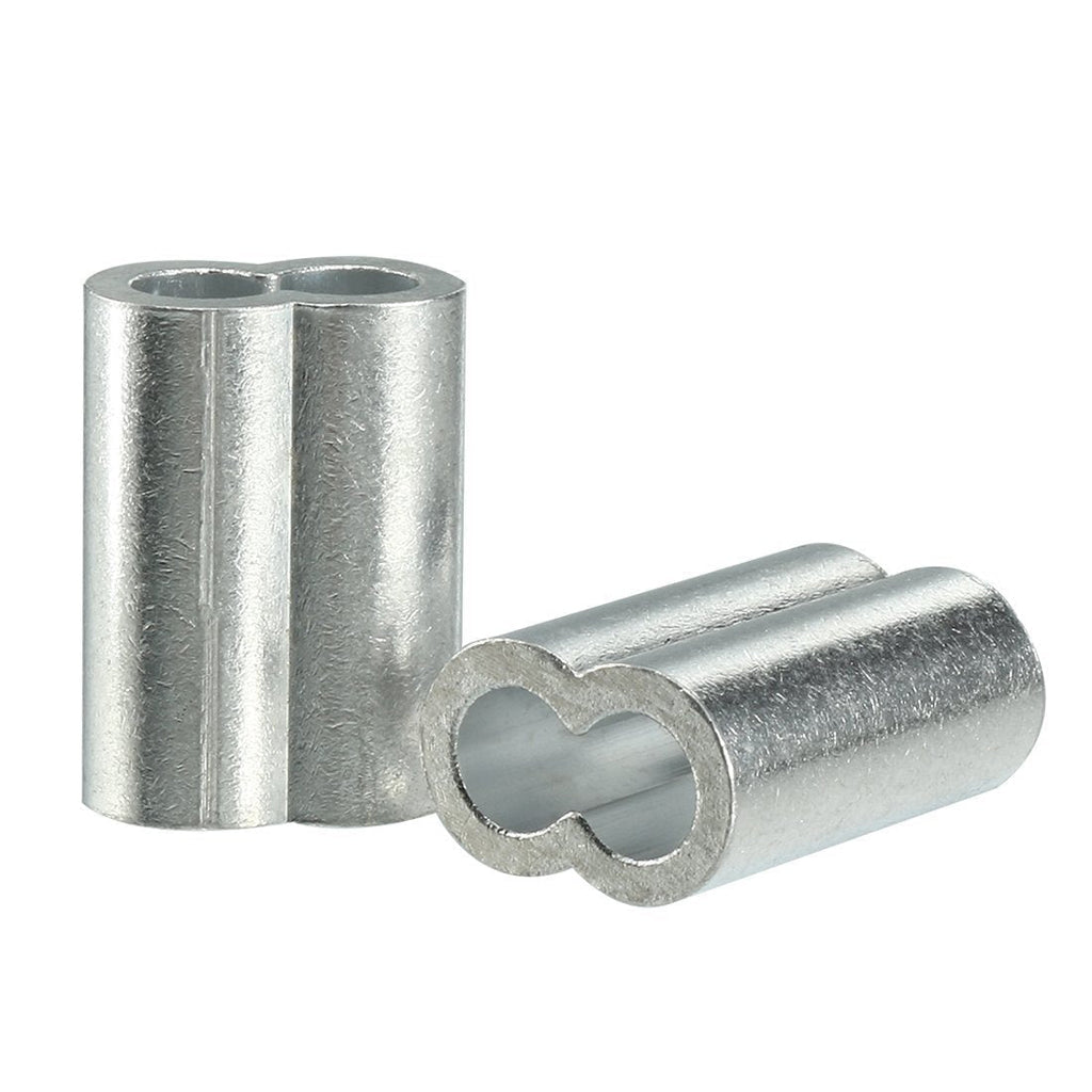 uxcell Aluminum Crimping Loop Sleeve Double Barrel for 7/32" - 1/4" Wire Rope Pack of 25 - LeoForward Australia