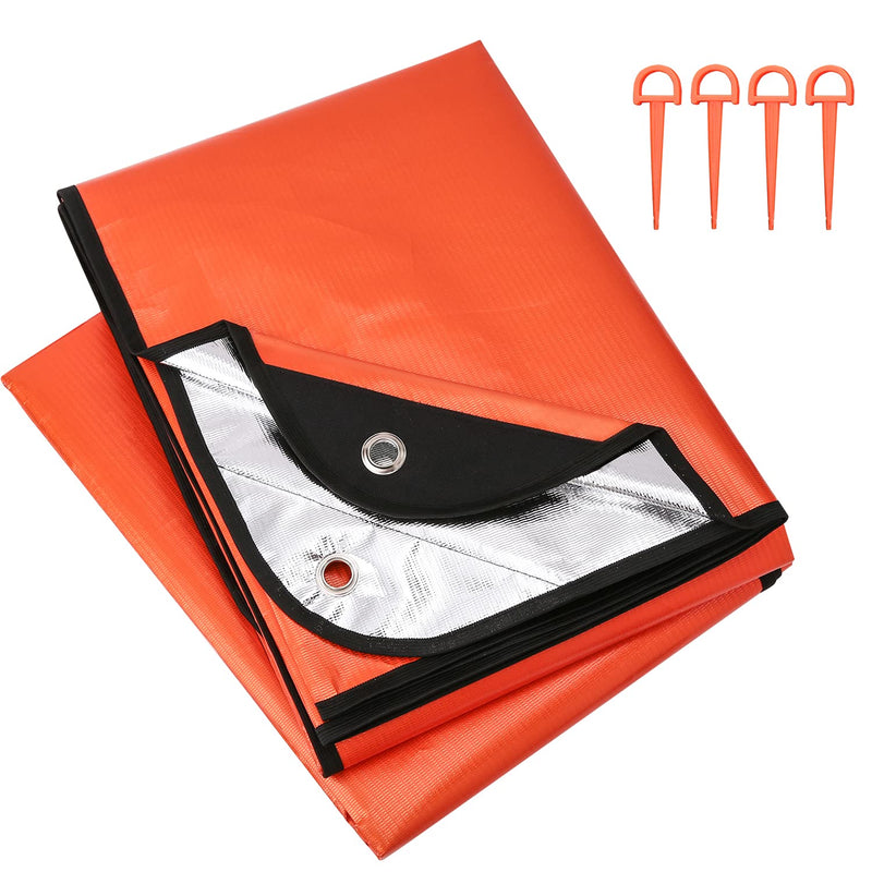  [AUSTRALIA] - Ultra Robust Complex:LYN 5-Layer Heavy Duty Emergency Survival Blanket-59.8"✖️83.9",Reflective Insulated Waterproof Windproof Mylar,for Rescue,Car Camping,Hiking,Bushcraft,Snowfield&Mountaineering. Orange - 1