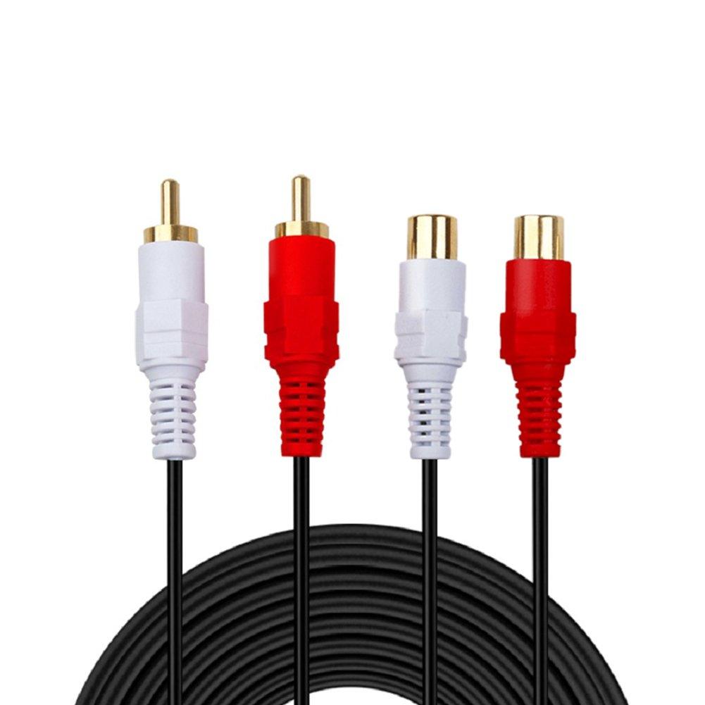 2 RCA Extension Cable,Gold Plated 2 RCA Male to Female Stereo Audio Extension Cable (3ft) 3ft - LeoForward Australia