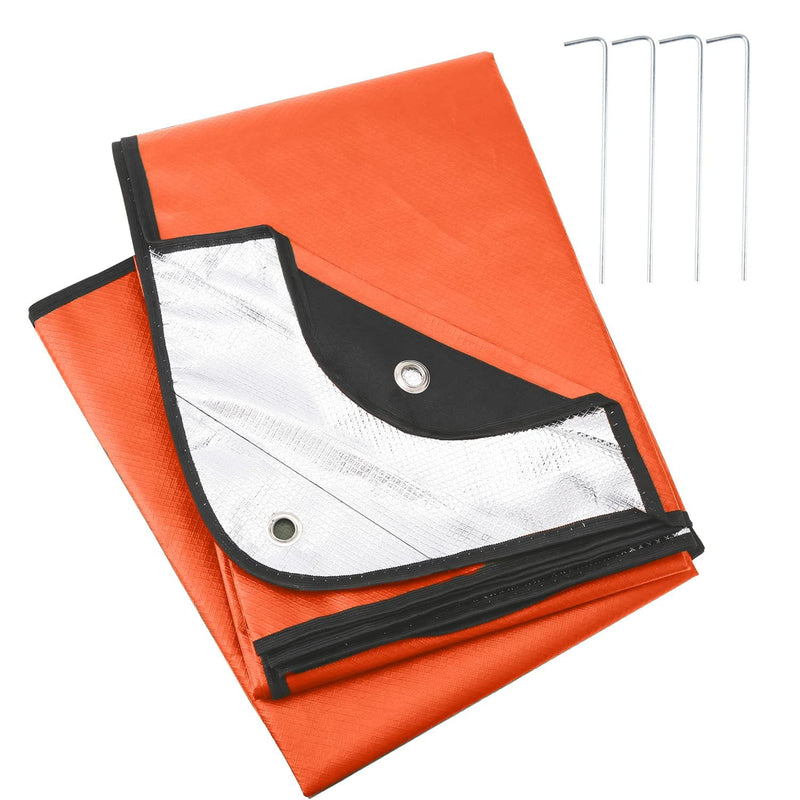  [AUSTRALIA] - Thickening Complex:LYN Multilayer Heavy Duty Emergency Survival Blanket-59.8"✖️83.9",Reflective Mylar Waterproof Windproof Thermal,for Rescue,Car Camping,Hiking,Bushcraft,Snowfield&Mountaineering. Orange - 2
