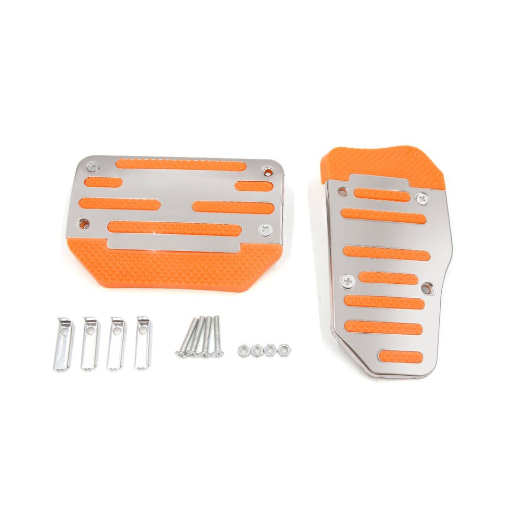  [AUSTRALIA] - uxcell 2 in 1 Non-Slip Universal Automatic Car Gas Brake Pedal Pads Cover Orange