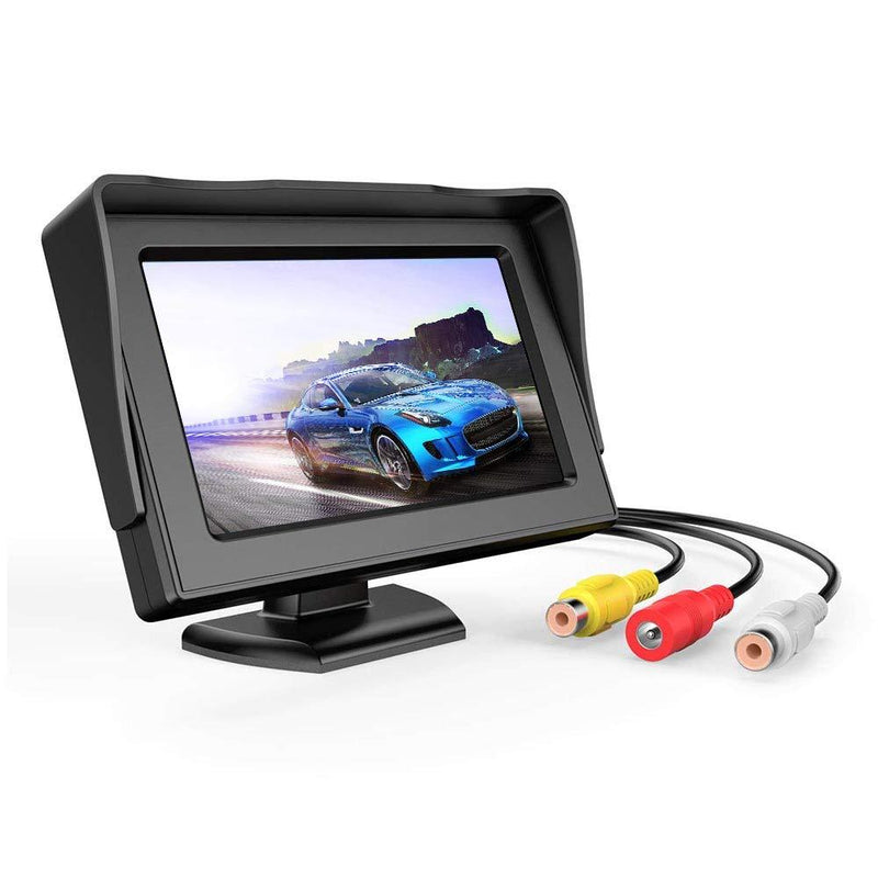 [AUSTRALIA] - B-Qtech 4.3 inch LCD Display Backup Camera and Monitor Rear View Reverse Camera Waterproof for Car SUV Van