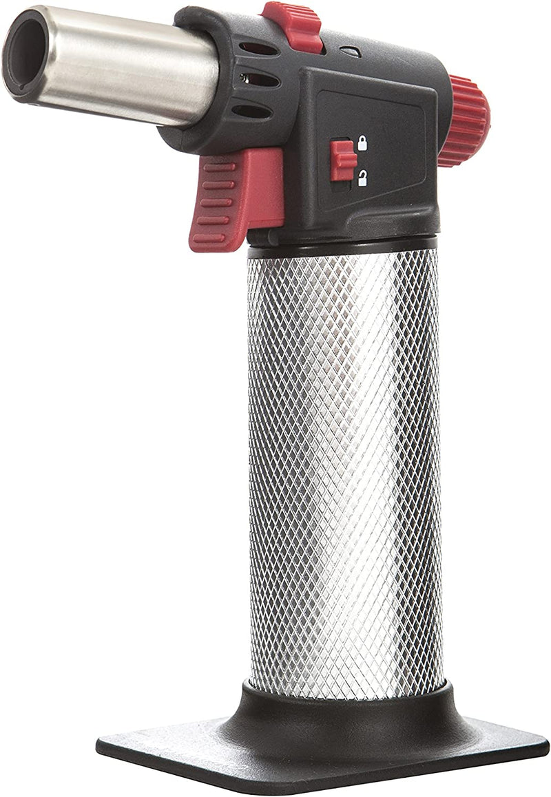  [AUSTRALIA] - All Splendid Brazing Blow Torch- Metal Tank Strong Flame Butane Torch-Soldering Torch-Wielding Torch-Culinary Torch- Kitchen Torch with Child Safety Lock (Silver)