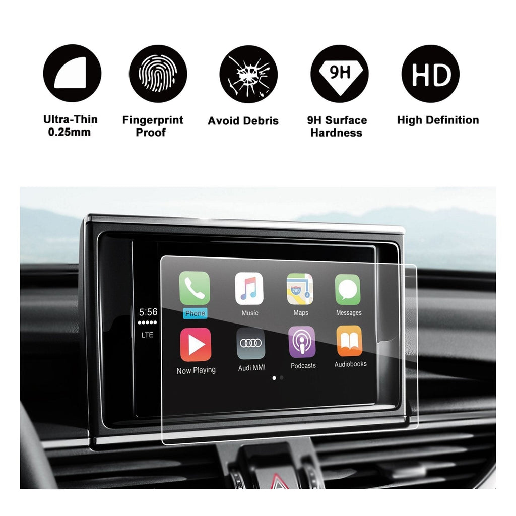 RUIYA Audi 2013-2018 A6 A7 A8 S6 S7 S8 C7 4G Car Navigation Protective Film, Clear Tempered Glass HD and Protect Your Eyes - LeoForward Australia