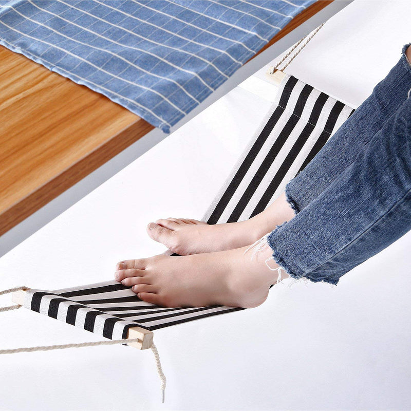 Office Foot Hammock Under Desk Footrest, Adjustable Desk Foot Rest Stand Replace Footstools for Home, Office Study and Relaxing, 1pc/Box Black and White Stripes 03-black and White Stripes - LeoForward Australia