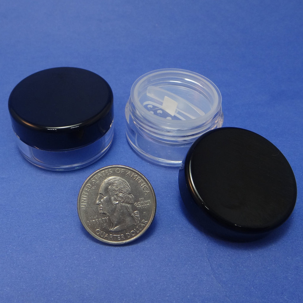 2 Pcs Made in Taiwan 10g Travel Size Sifter Loose Powder Plastic Jar with Rotating Sifter & Black Lid - LeoForward Australia