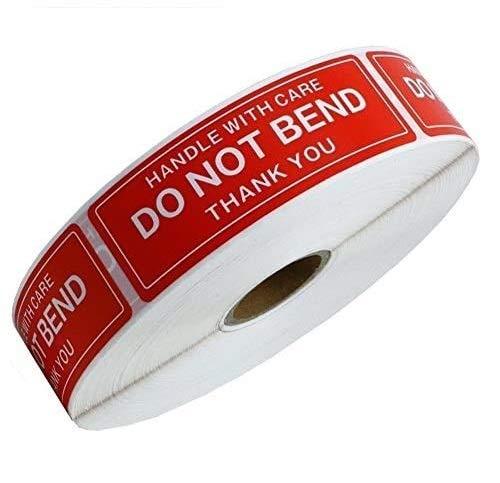 Handle with Care - Do Not Bend - Thank You Shipping Stickers Labels, 1"x3", 1000 Per Roll (1 Roll) - LeoForward Australia