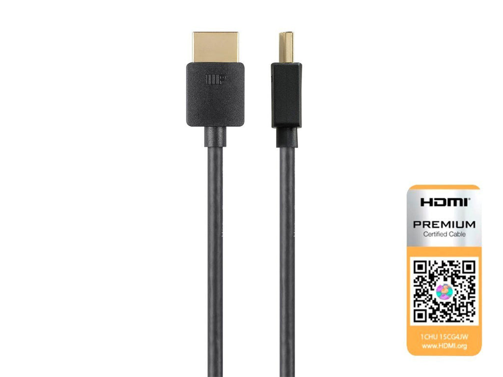 Monoprice High Speed HDMI Cable - 1 Feet - Black| Certified Premium, 4K@60Hz, HDR, 18Gbps, 36AWG, YUV, 4:4:4 - Ultra Slim Series Single - LeoForward Australia