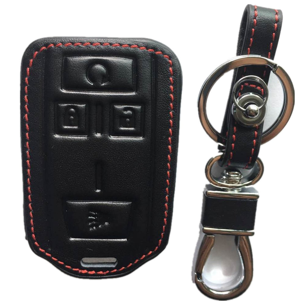  [AUSTRALIA] - RPKEY Leather Keyless Entry Remote Control Key Fob Cover Case Protector for Chevrolet Colorado Silverado 1500 2500 HD 3500 HD GMC Canyon Sierra 1500 2500 HD 3500 HD M3N-32337100 22881480(Black)