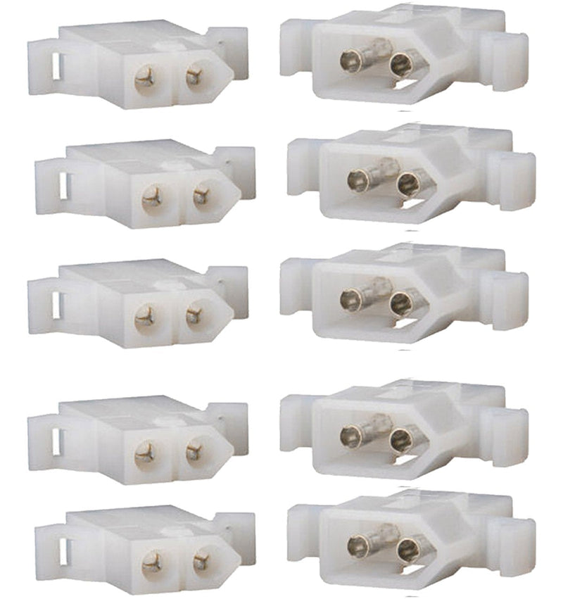  [AUSTRALIA] - Molex Connector Lot, 5 Matched Sets, (2-Circuits) w/14-20 AWG .093" Pins, Free Hanging