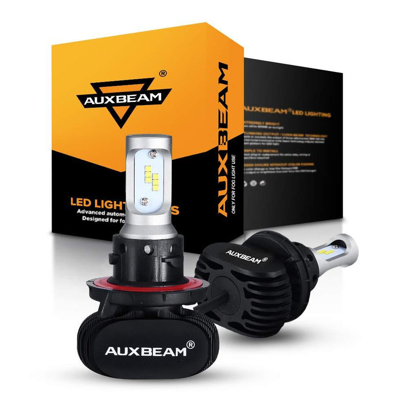 Auxbeam S1 Series H13/ 9008 LED Bulb Fanless with 2 Pcs of Super Bright CSP Bulb Conversion Kit 8000 Lumens 6000K, Halogen Bulb Replacement, Pack of 2 - LeoForward Australia