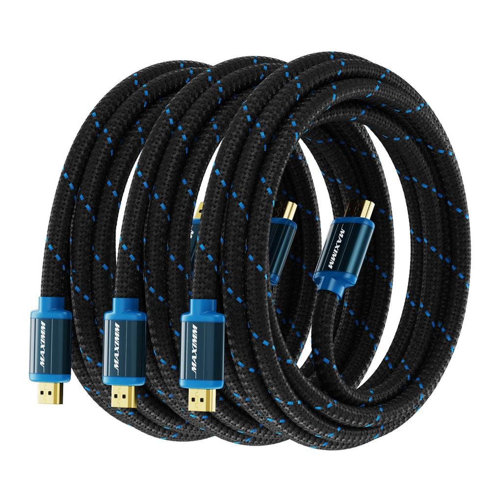 HDMI Cable 4K Ultra HD 8 Foot (3 Pack) Nylon Braided HDMI 2.0 Cable, High Speed 18Gbps 4K@60Hz HDR, 3D, 2160p, 1080p, HDCP 2.2, ARC, HDMI Cables for Monitors, HDTV 8 Feet 3 Pack - LeoForward Australia