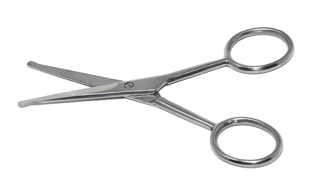  [AUSTRALIA] - Home-X Facial Hair Scissors, Perfect for Daily Grooming, Stainless Steel (4" Long)