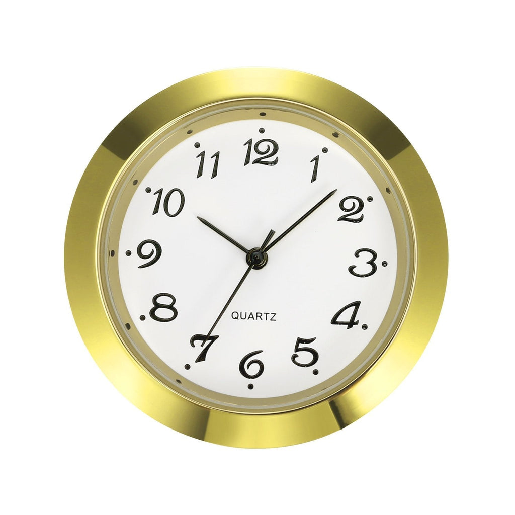  [AUSTRALIA] - Mudder 1-7/16 Inch (36 mm) Clock Insert Fit Diameter 1-3/8 Inch (35 mm) Hole, Arabic Numerals (Gold Bezel) Gold Bezel