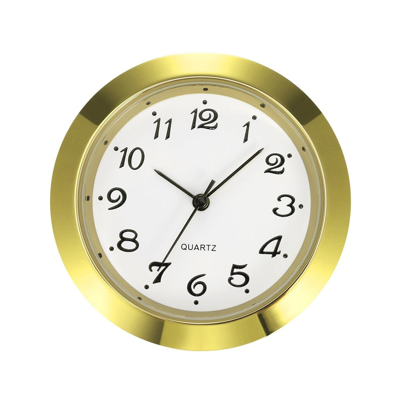  [AUSTRALIA] - Mudder 1-7/16 Inch (36 mm) Clock Insert Fit Diameter 1-3/8 Inch (35 mm) Hole, Arabic Numerals (Gold Bezel) Gold Bezel