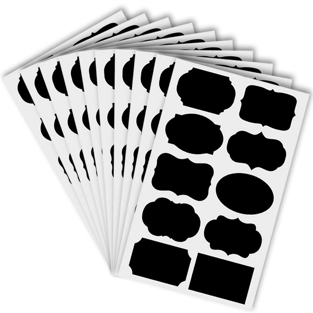 100 Pack Reusable Chalkboard Labels, DanziX Adhesive Removable Blackboard Stickers for Jars and Bottles - Black - LeoForward Australia