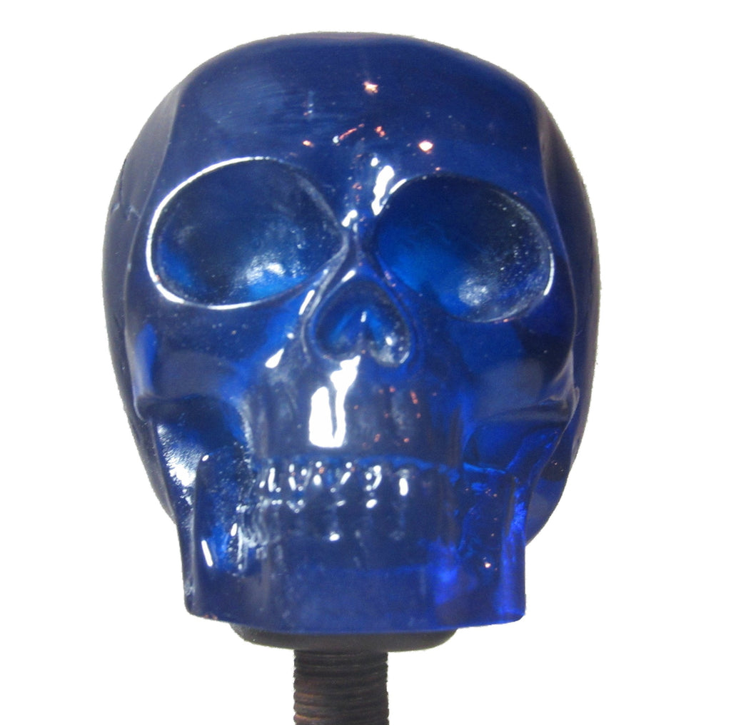  [AUSTRALIA] - Clear Blue Skull Shifter Shift Knob Rat Rod Lever