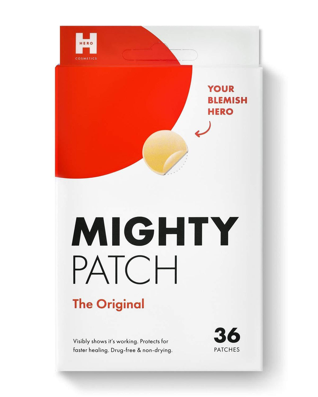 Mighty Patch Original from Hero Cosmetics - Hydrocolloid Acne Pimple Patch for Zits and Blemishes, Spot Treatment Stickers for Face and Skin, Vegan and Cruelty Free (36 Count) - LeoForward Australia