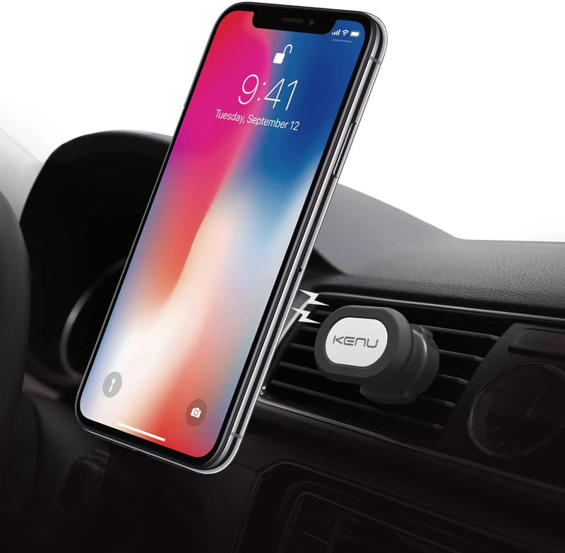  [AUSTRALIA] - Kenu Airframe Magnetic Phone Car Mount for Air Vent - Portable Mobile Holder - 360 Degree Rotation - 6 Powerful Magnets with 1 Reusable Steel Plate - Use with Latest iPhones, Samsungs, and Androids
