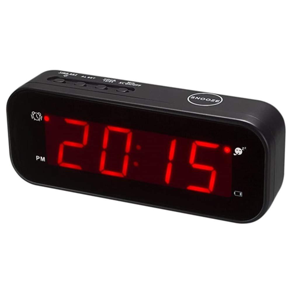  [AUSTRALIA] - Kwanwa Small Digital Alarm Clock for Travel with LED Temperature or Time Display Stays On,Battery Powered Only 0.9 in LED Display