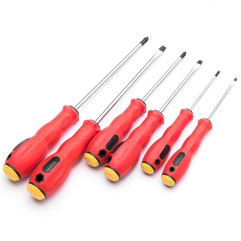  [AUSTRALIA] - MAXPOWER 6-piece Magnetic Screwdriver Set Commercial Grade Phillips & Slotted Comfort Grip Screw Drivers with Pouch