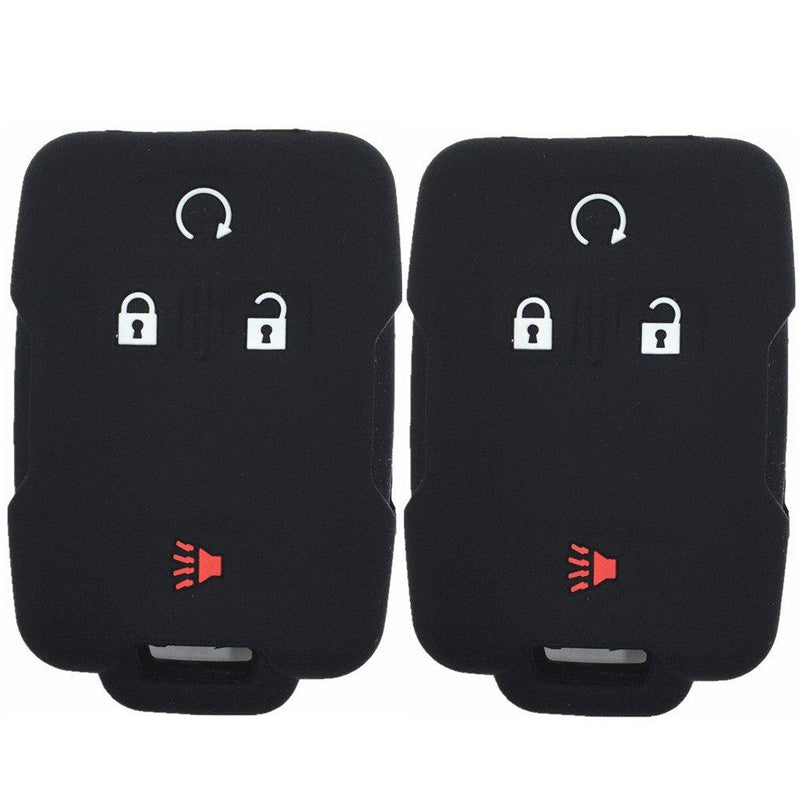 Ezzy Auto A Pair Black Silicone Rubber Key Fob Case Key Covers Keyless Remote Jacket Skin Protector fit for Silverado Colorado GMC Sierra Yukon Cadillac - LeoForward Australia