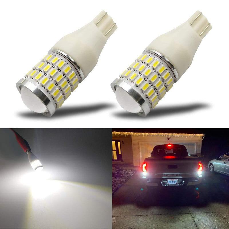 iBrightstar Newest 9-30V Super Bright Error Free T15 912 W16W 921 LED Bulbs with Projector replacement for Back Up Reverse Lights, Truck Cargo Lights, 3rd Brake Lights, Xenon White - LeoForward Australia