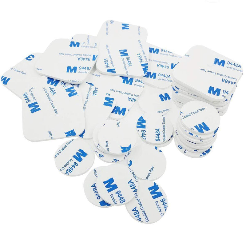  [AUSTRALIA] - M-Jump 40pcs Adhesive Tape Double Sided White Foam Tape Strong Pad Mounting Adhesive (Square+Round)