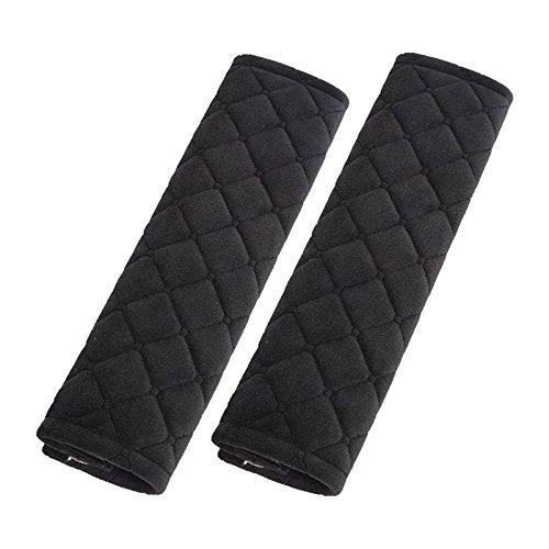  [AUSTRALIA] - Atonix Black Soft Velvet Lattice Pattern Car Seat Belt Pads Cushion