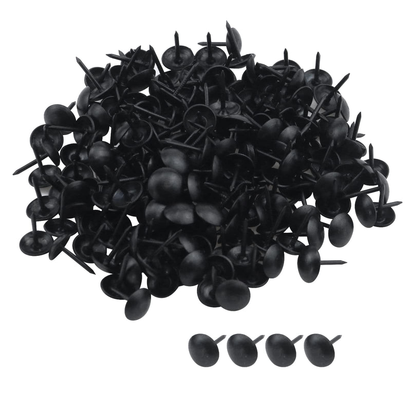  [AUSTRALIA] - Antrader Thumb Tacks 200pcs Household Decorative Metal Round Head Upholstery Tack Nail 9 x 13mm Black 1/3" × 1/2" ‎black