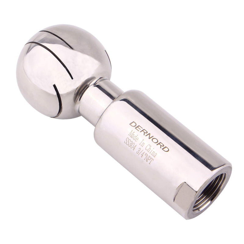  [AUSTRALIA] - DERNORD Rotary Spray Ball NPT Female CIP Tank Cleaning Ball 360° Spray Pattern, Stainless Steel 304 (3/4" NPT Threaded) 3/4" NPT Threaded
