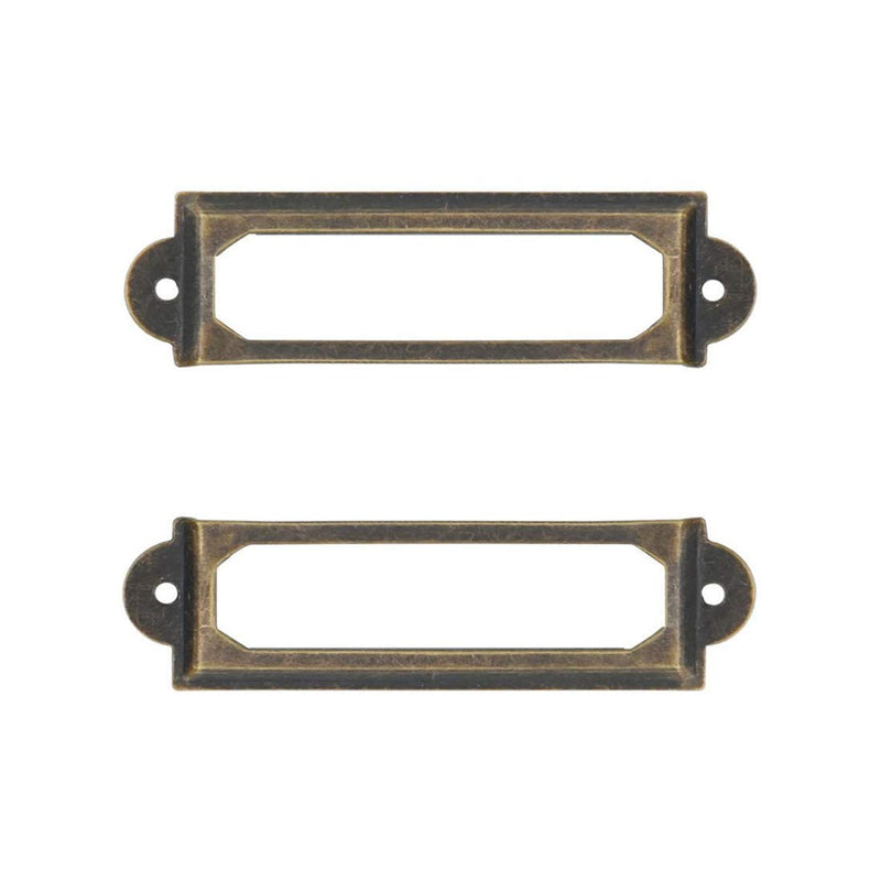  [AUSTRALIA] - Adiyer [40 Pack] Office Library File Drawer Cabinet Card Tag Label Holder Metal Frame (Antique Bronze) 60mm x 17mm Antique Bronze