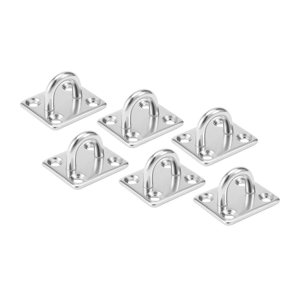  [AUSTRALIA] - uxcell 316 Stainless Steel 5mm Thick Ring Square Sail Shade Pad Eye Plate Boat Rigging 6pcs