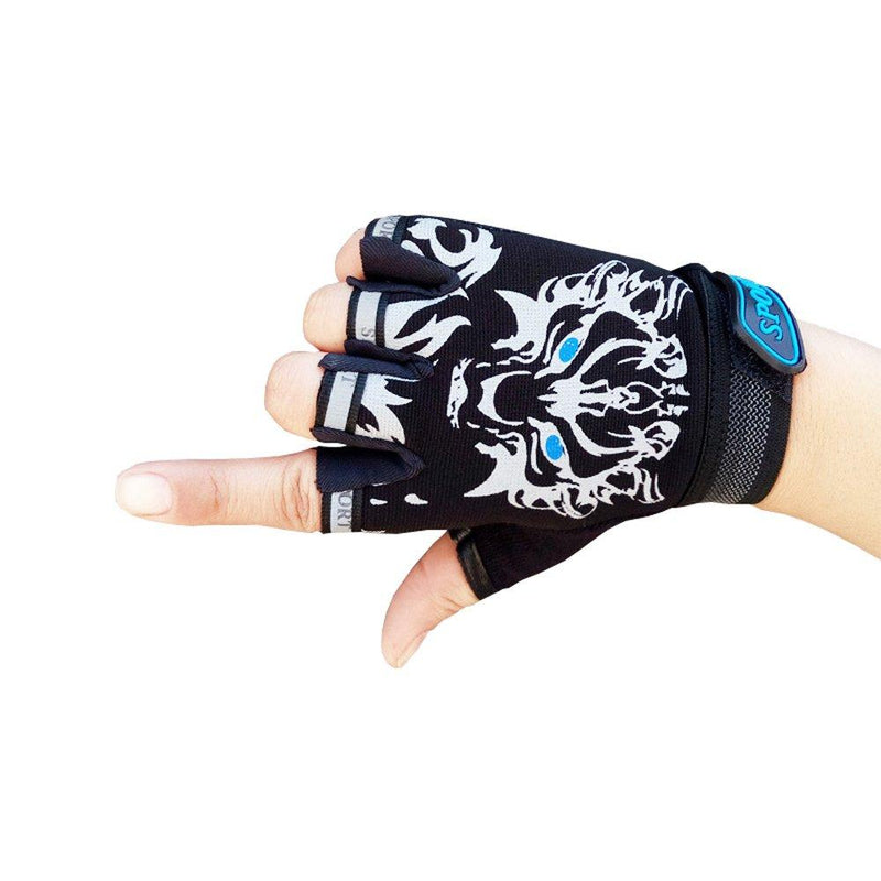 MARZE Cycling Gloves for Kids Children Half Finger Non-Slip Adjustable Sports Gloves Bike Gloves Black - LeoForward Australia