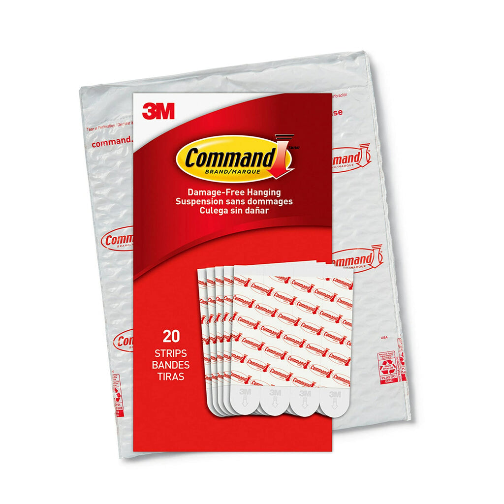Command Large Refill Replacement Strips for Indoor Hooks, White, 20-Strips - Easy to Open Packaging 20 Strips Refill Strips - LeoForward Australia