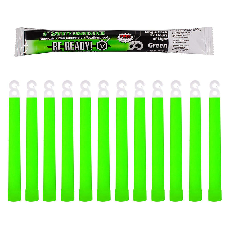  [AUSTRALIA] - Be Ready - Industrial 12 Hour Illumination Emergency Safety Chemical Light Glow Sticks (24 Pack Green) 24 Pack