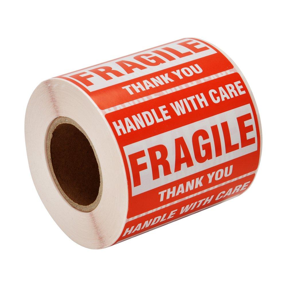 [1 Roll, 500 Labels] 2" x 3" Fragile Stickers Handle with Care Warning Packing/Shipping Labels - Permanent Adhesive 1 Roll - LeoForward Australia