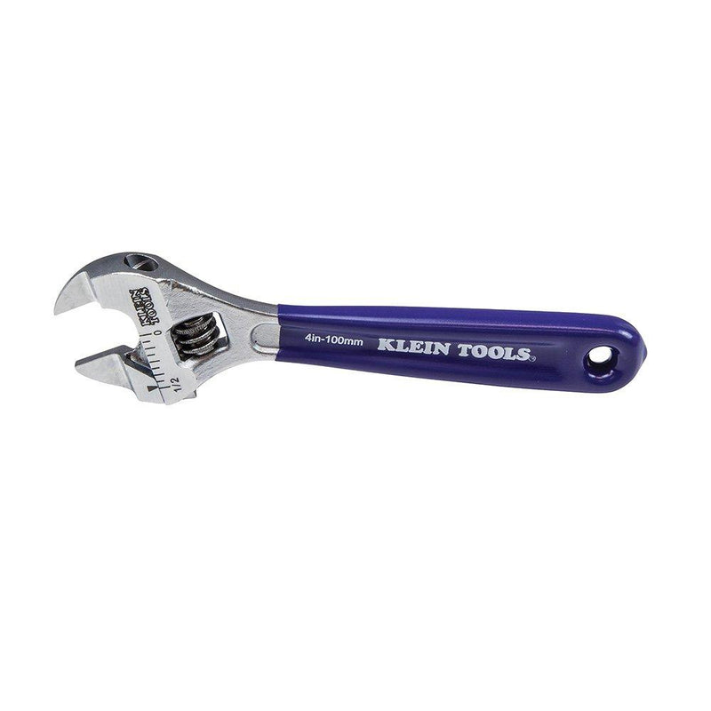  [AUSTRALIA] - Klein Tools D86932 Adjustable Wrench, Forged with Slimmer Jaw and a High Polish Chrome Finish, 4-inch