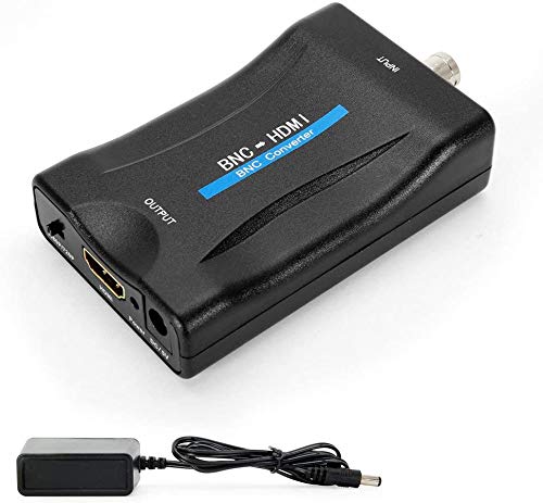  [AUSTRALIA] - CVBS BNC to HDMI Converter, Composite BNC and Audio Input to HDMI Output Adapter with 720P/1080P Switch, Transfer Analog Video Signal from CCTV Security Camera to HD Monitor Projector Computer