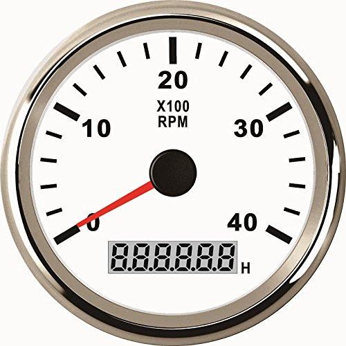 [AUSTRALIA] - ELING Tachometer RPM Gauge with Hour Meter for Car Truck Boat Yacht 0-4000RPM 85mm with Backlight