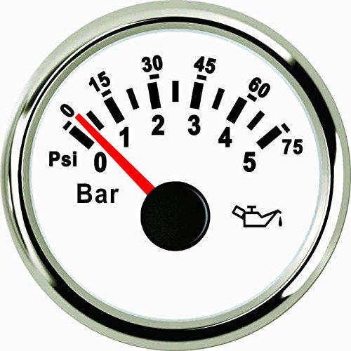  [AUSTRALIA] - ELING Oil Pressure Gauge Meter 0-5bar 0-75PSI with Backlight 52mm(2") 9-32V